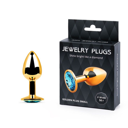 Golden plug Small (glavčina analna) kristalna boja cijan, l 72 mm, d 28 mm, težina 50g, art. GS-05